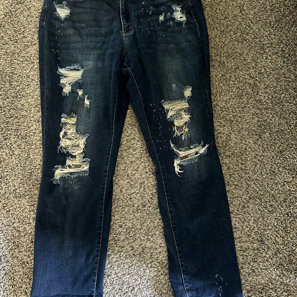 Judy Blue Skinny Distressed Blue Jeans